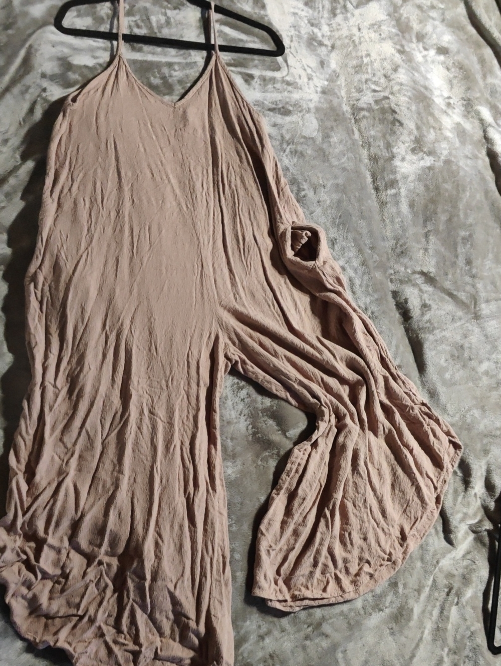 Final Touch Dusty Rose Spaghetti-Strap Wide-Leg Jumpsuit